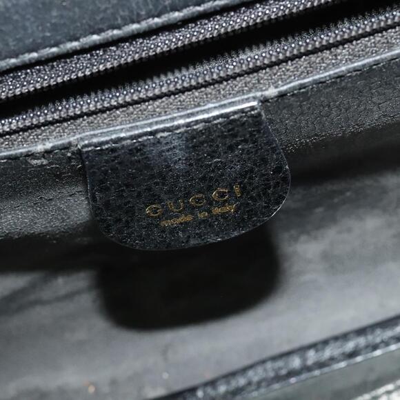 GUCCI Bamboo Hand Bag Leather Black Gold 013 2122 013 2122 - Picture 15 of 16